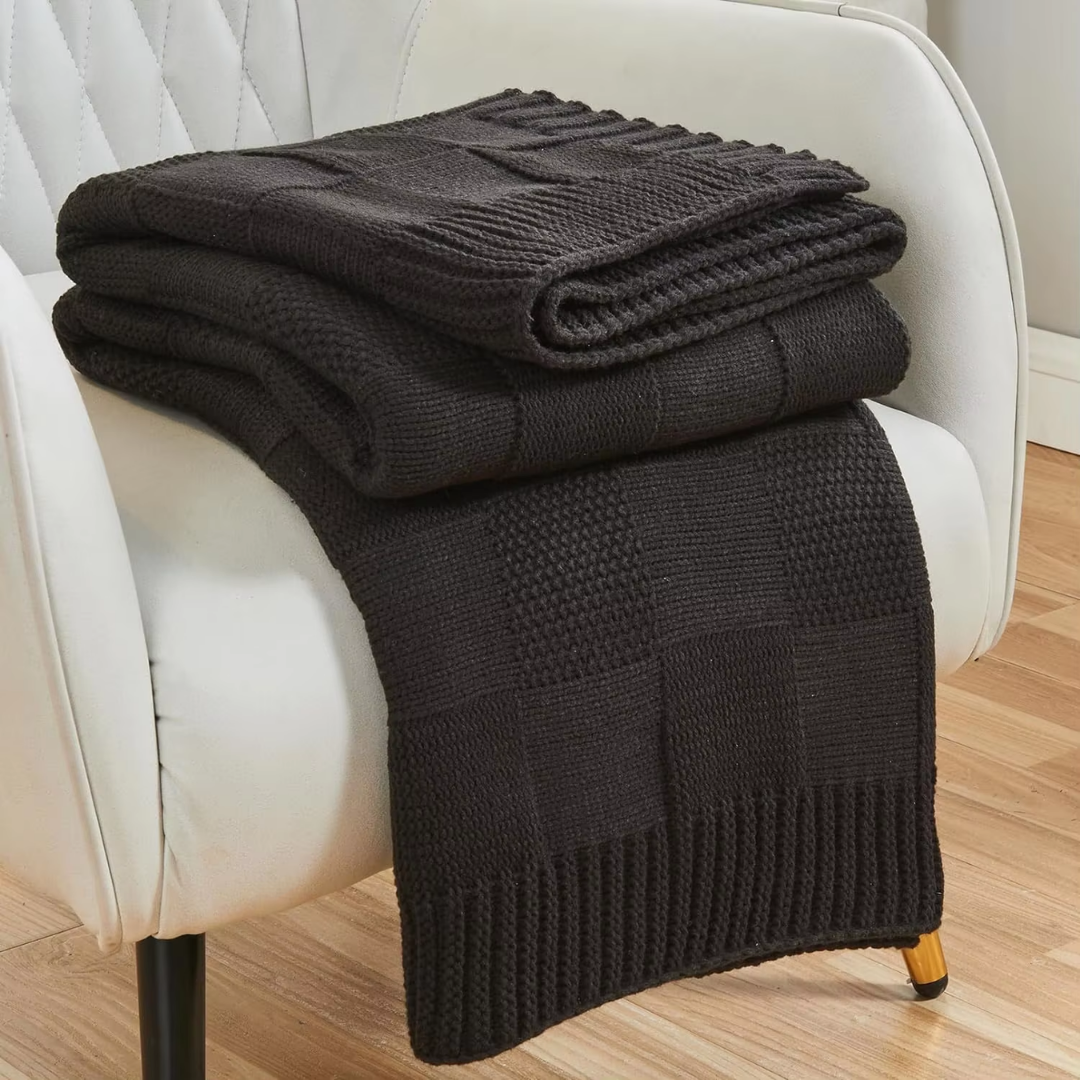 Checkered Knit Blanket
