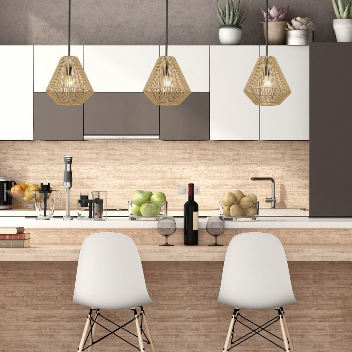 Boho Rattan Pendant Light