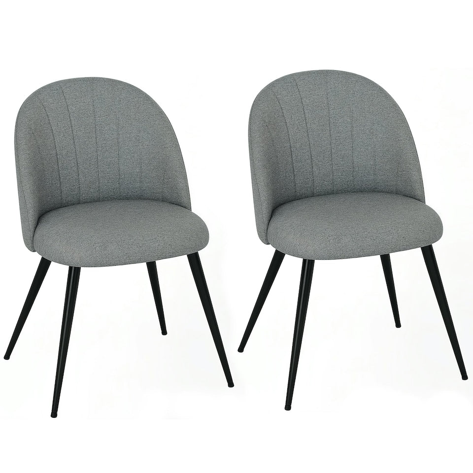 Grey Shell Back Dining Chairs – Set of 2