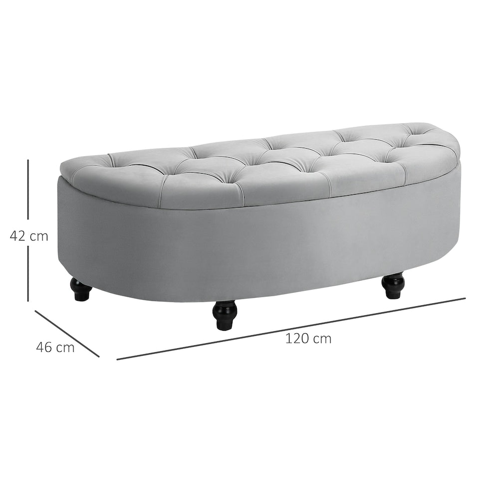 Upholstered Storage Footrest - Slate