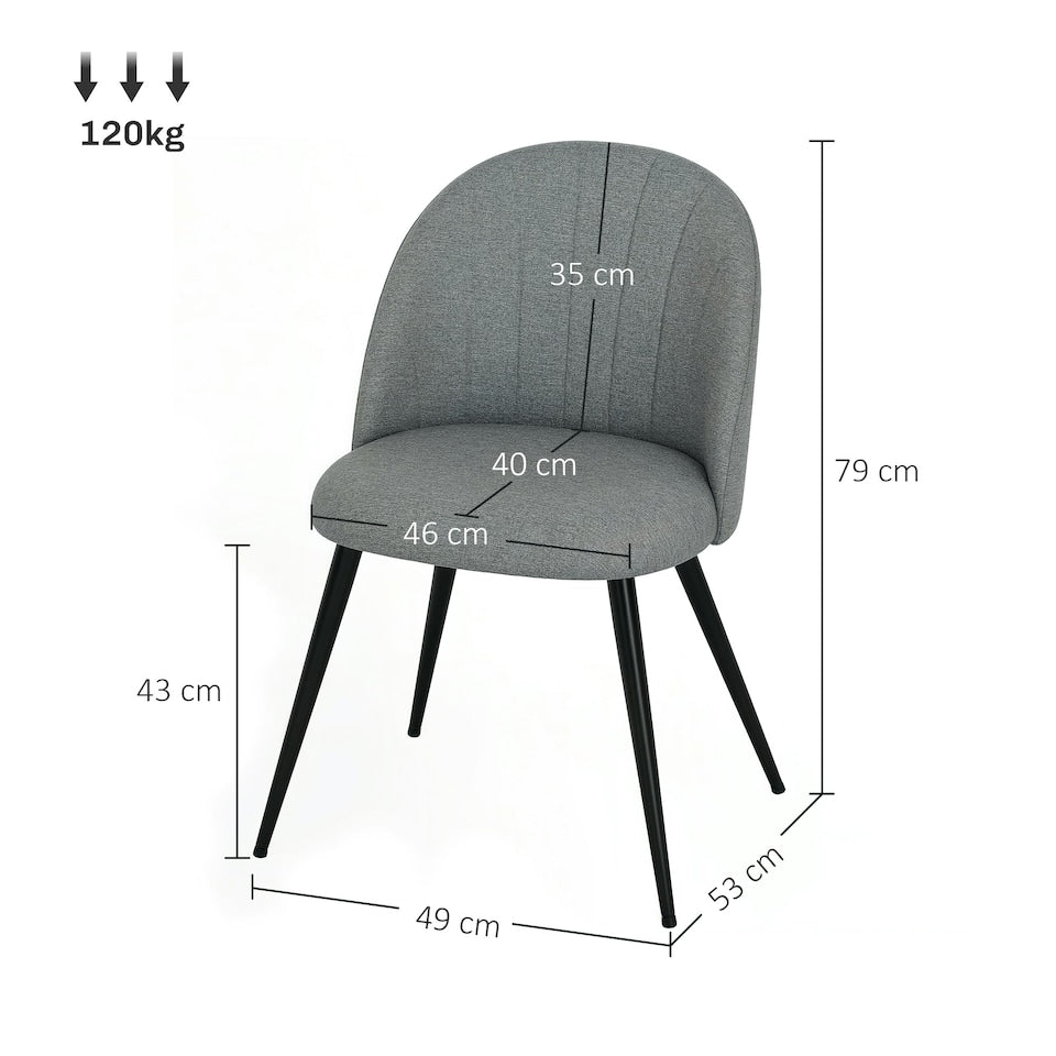 Grey Shell Back Dining Chairs – Set of 2