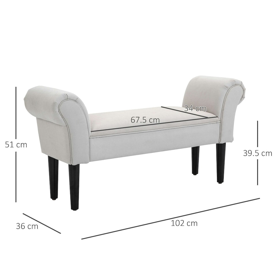 Chaise Lounge Bench - Pale Gray