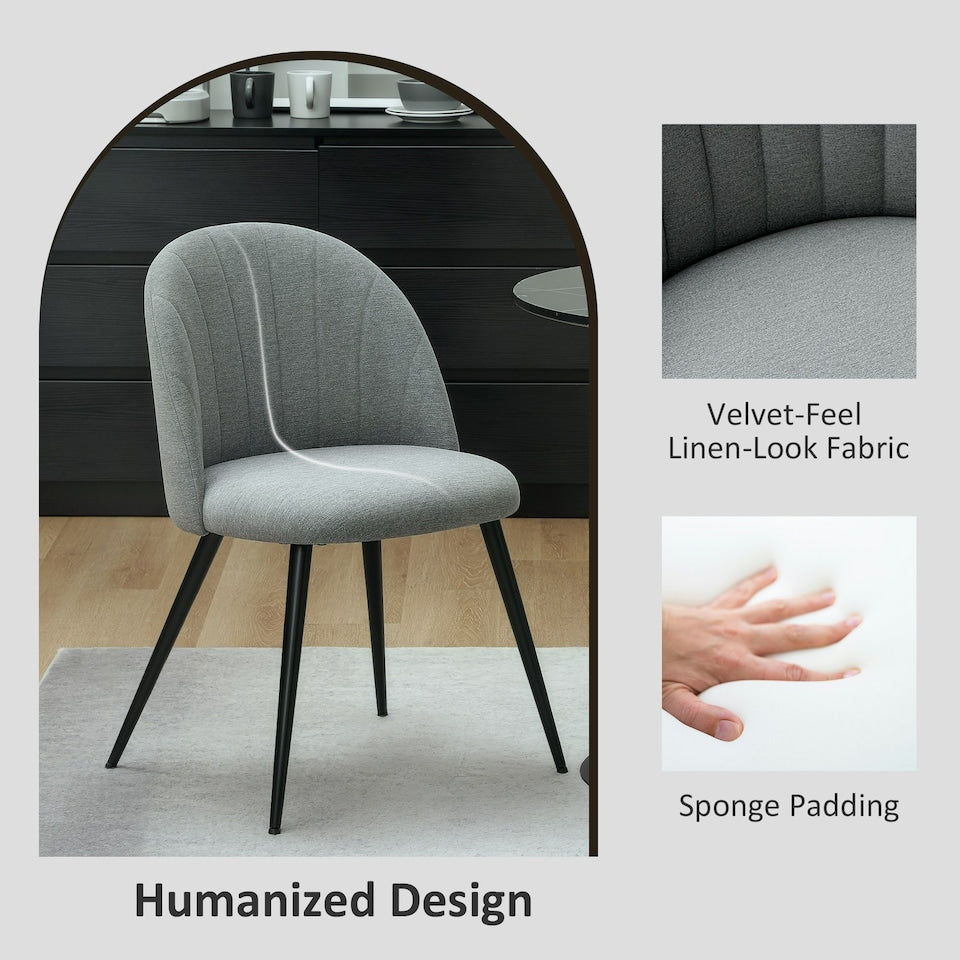 Grey Shell Back Dining Chairs – Set of 2