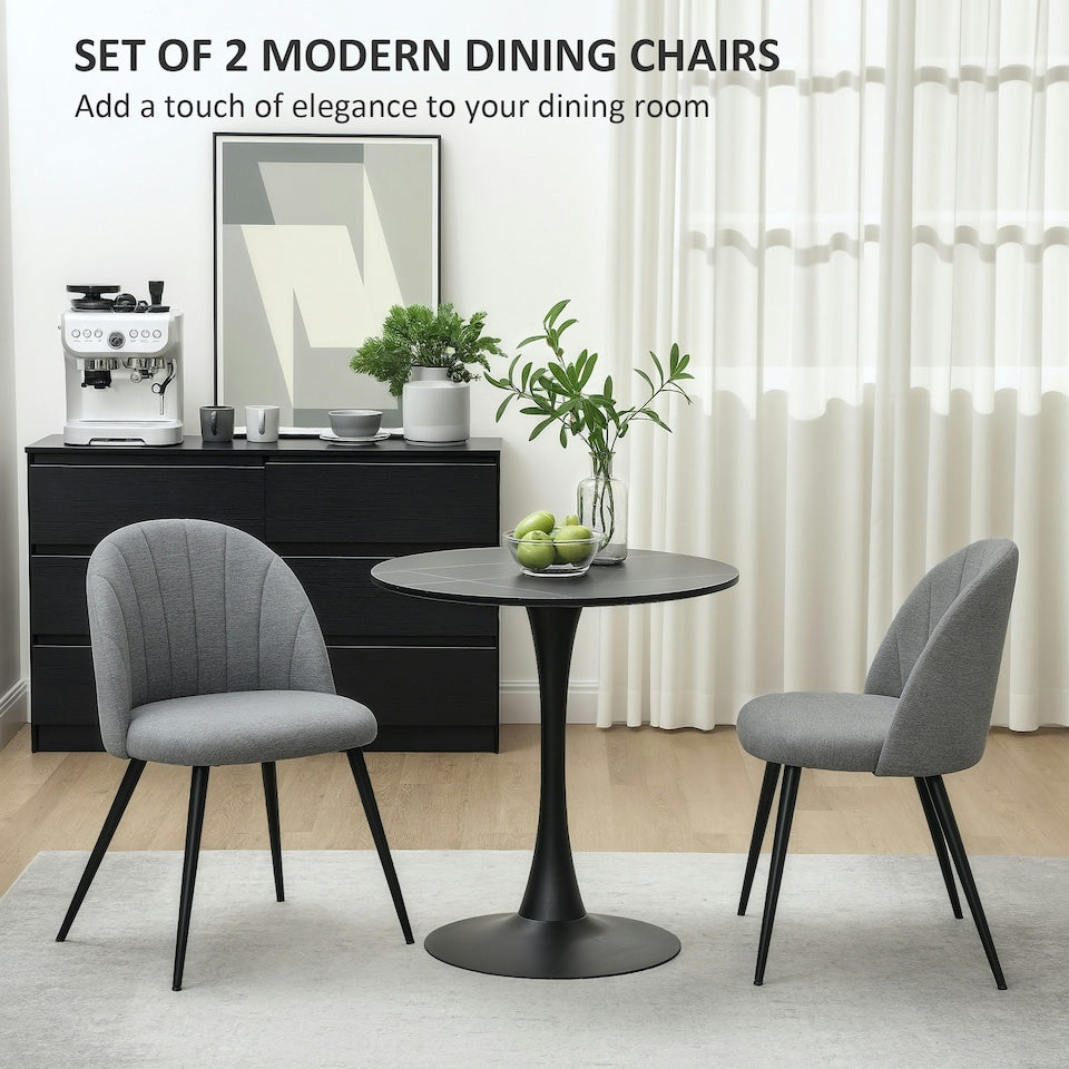 Grey Shell Back Dining Chairs – Set of 2