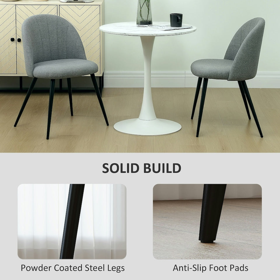 Grey Shell Back Dining Chairs – Set of 2