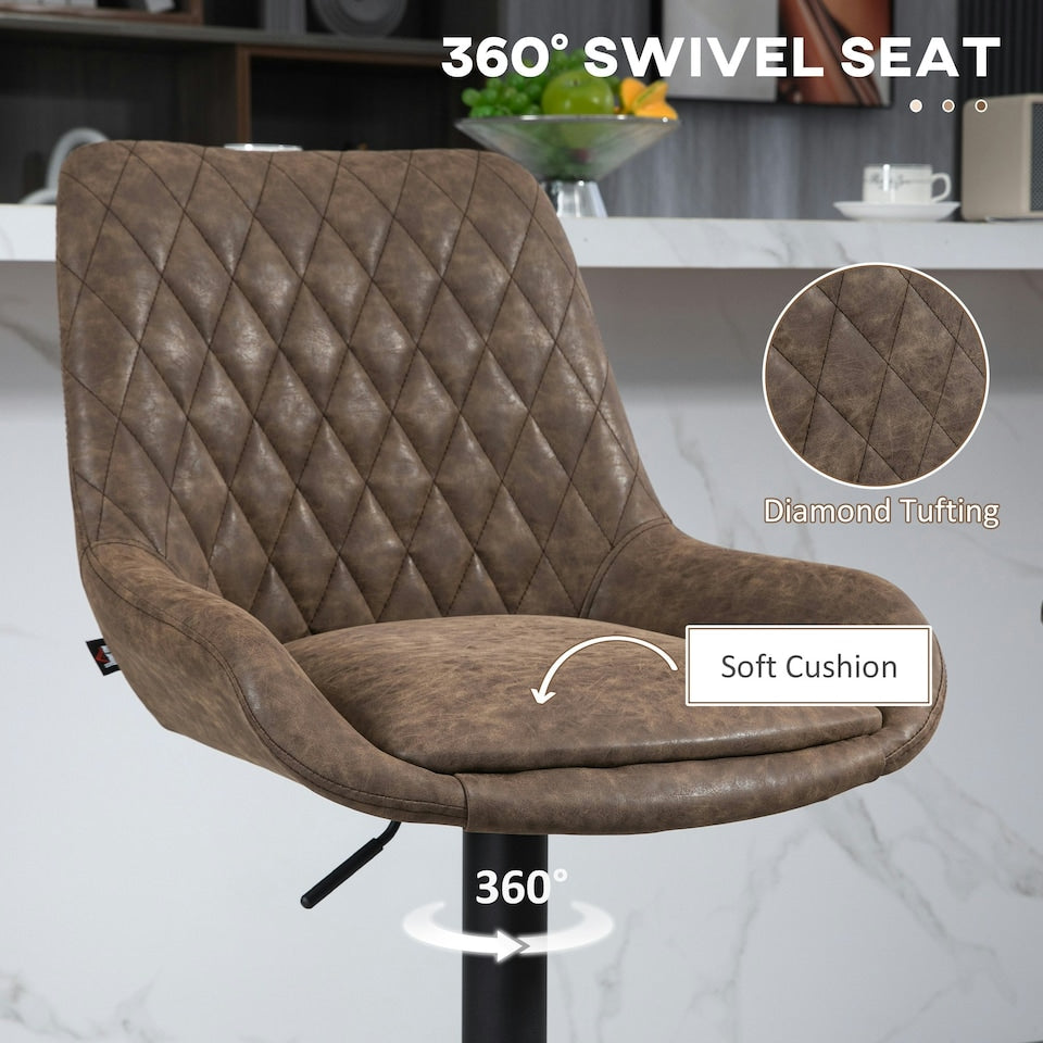 Coffee Adjustable Bar Stools – Set of 2