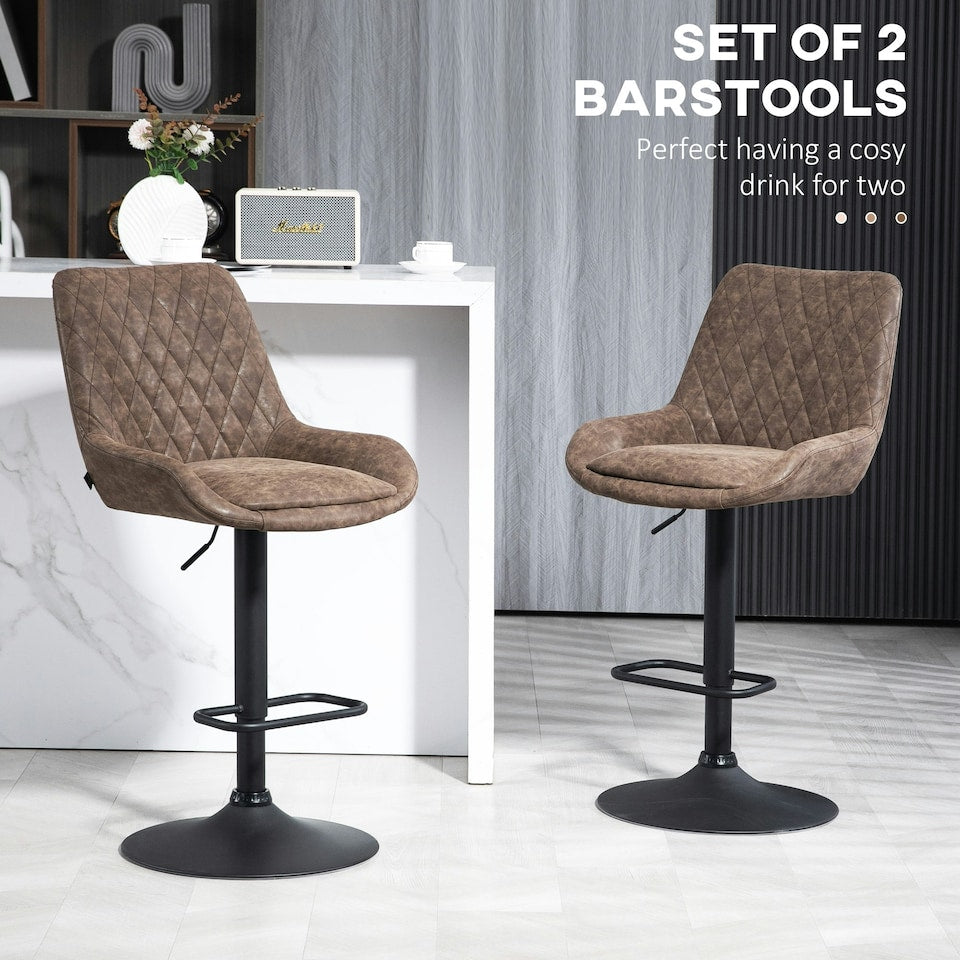 Coffee Adjustable Bar Stools – Set of 2