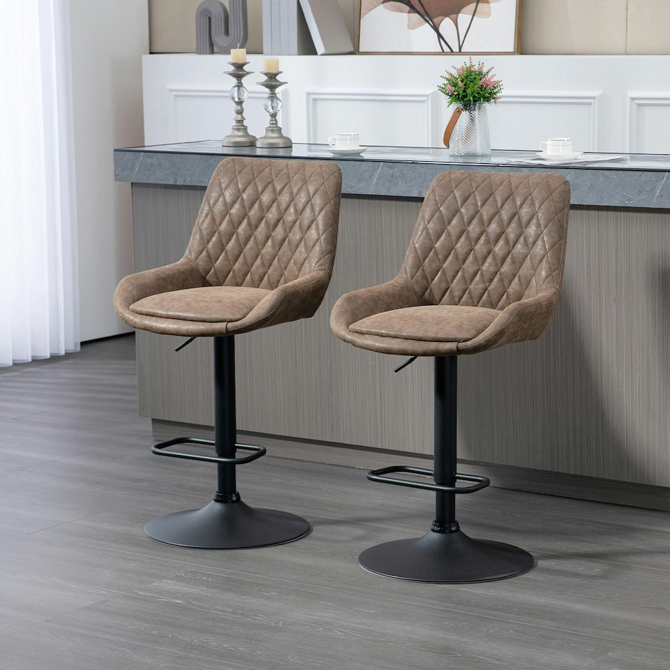 Coffee Adjustable Bar Stools – Set of 2