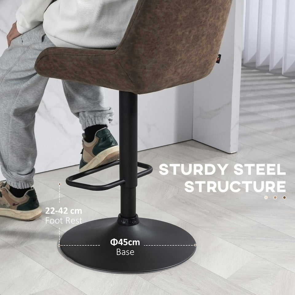 Coffee Adjustable Bar Stools – Set of 2