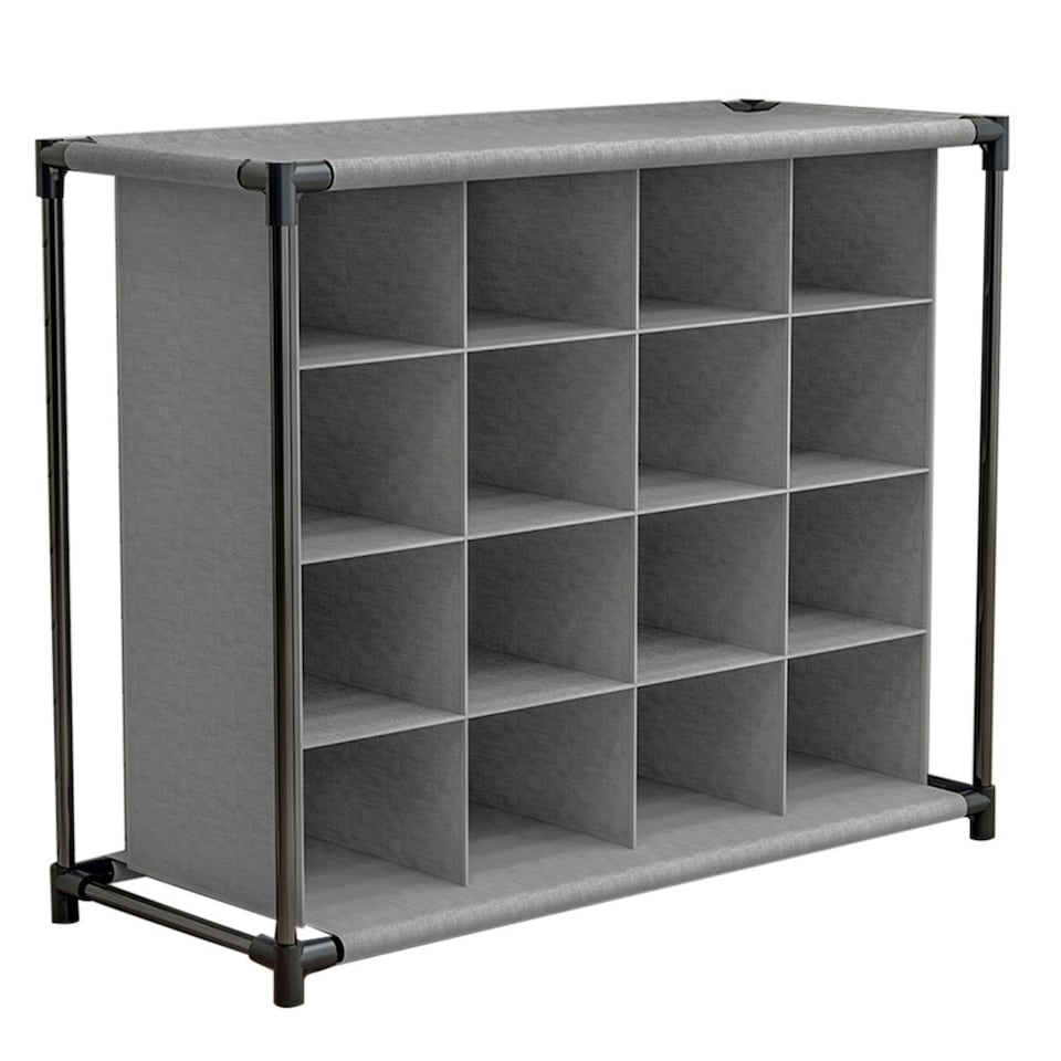 Living and Home Grey 16-Pair Shoe Rack