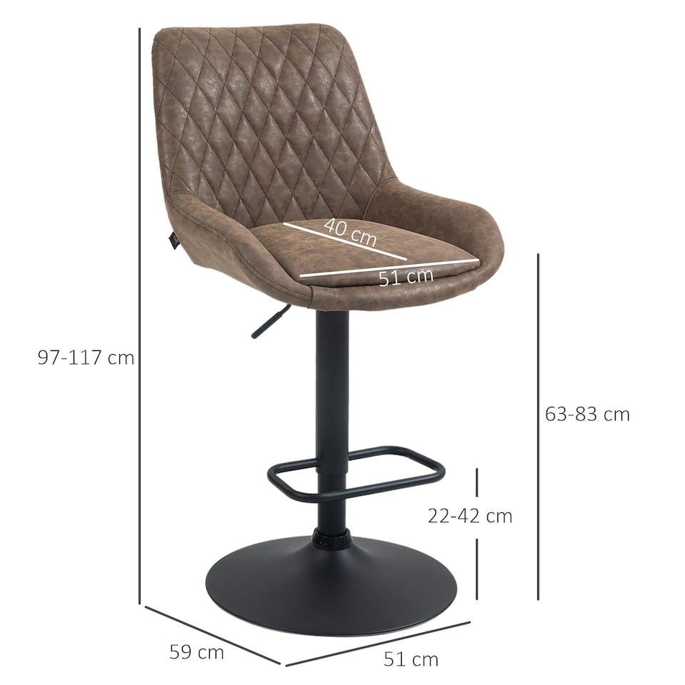 Coffee Adjustable Bar Stools – Set of 2