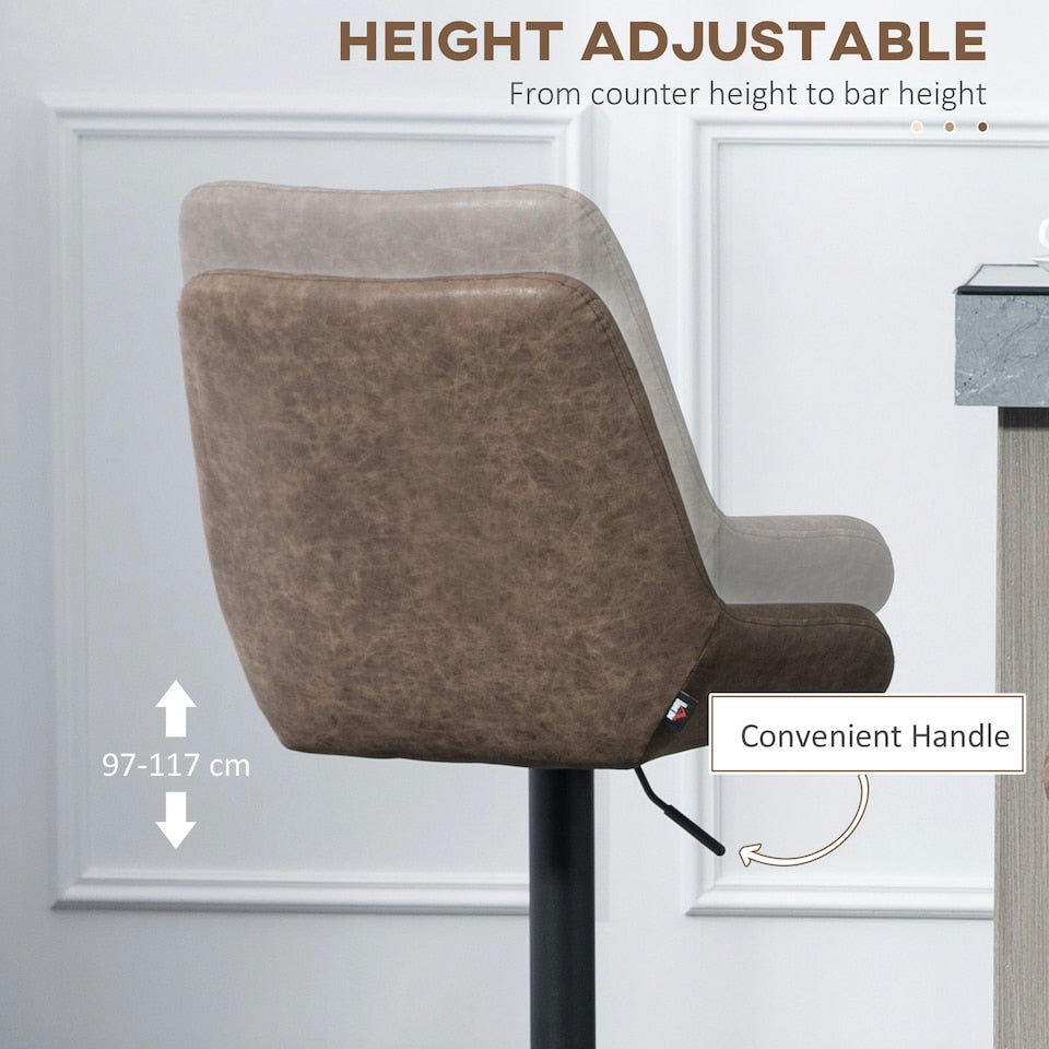 Coffee Adjustable Bar Stools – Set of 2