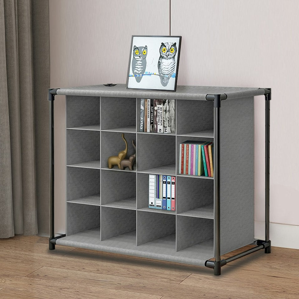 Living and Home Grey 16-Pair Shoe Rack