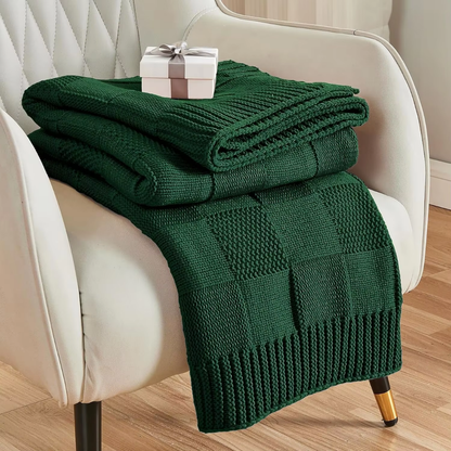 Checkered Knit Blanket