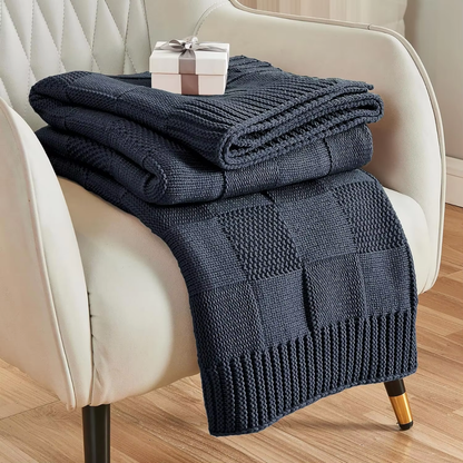 Checkered Knit Blanket