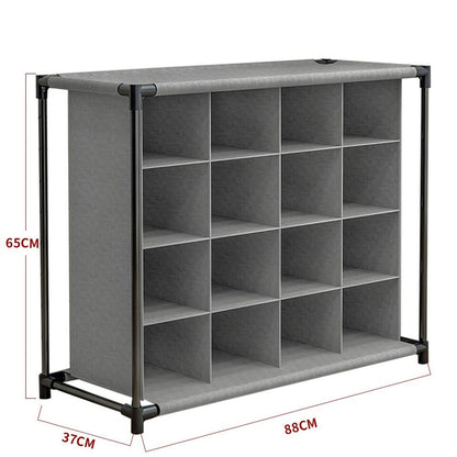 Living and Home Grey 16-Pair Shoe Rack