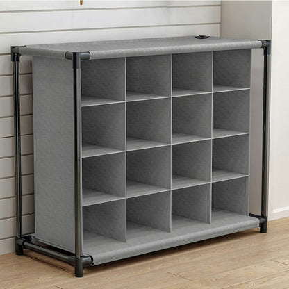 Living and Home Grey 16-Pair Shoe Rack