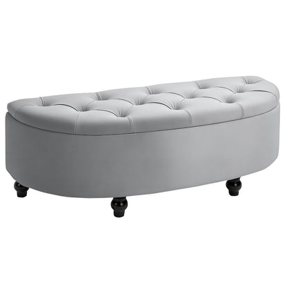 Upholstered Storage Footrest - Slate