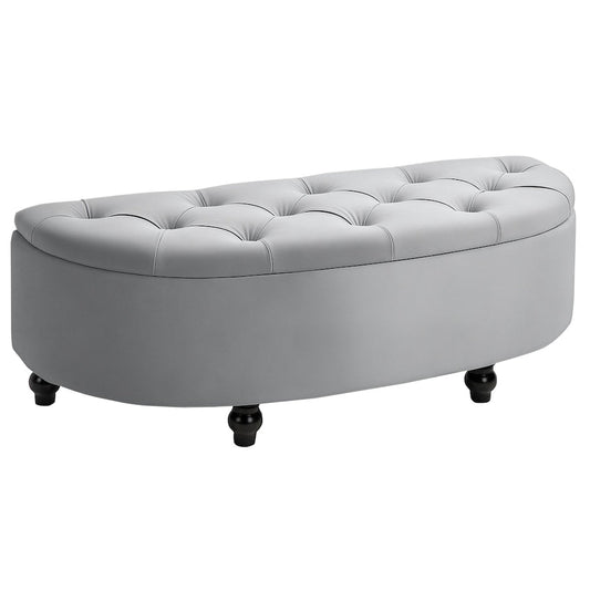 Upholstered Storage Footrest - Slate