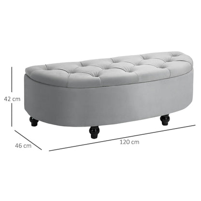 Upholstered Storage Footrest - Slate