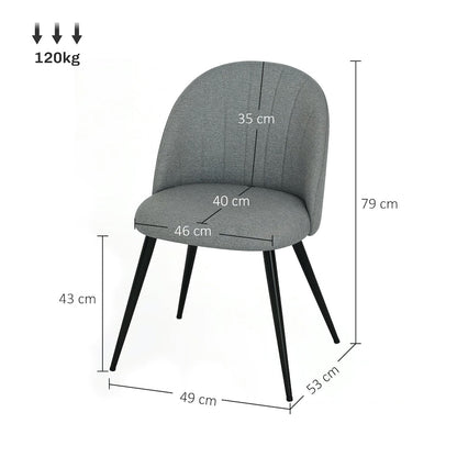 Grey Shell Back Dining Chairs – Set of 2