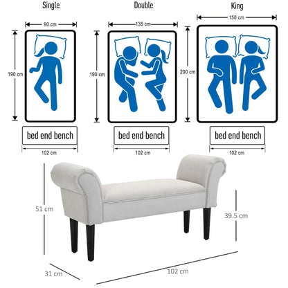 Chaise Lounge Bench -  Pale Gray