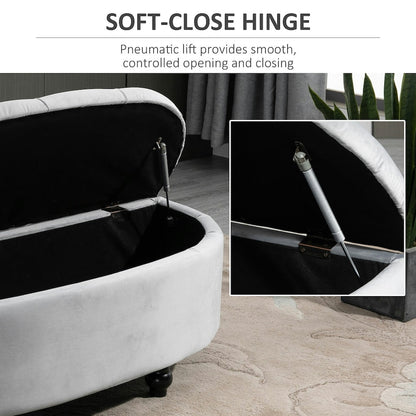 Upholstered Storage Footrest - Slate