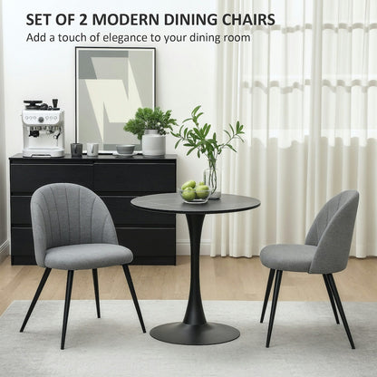 Grey Shell Back Dining Chairs – Set of 2