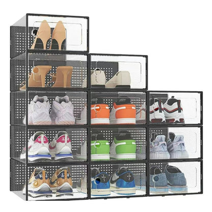 Living and Home Black Shoe Boxes – Set of 12