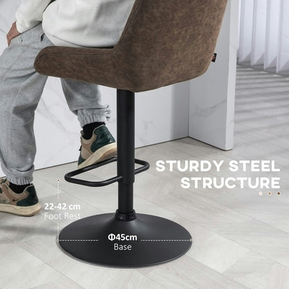 Coffee Adjustable Bar Stools – Set of 2
